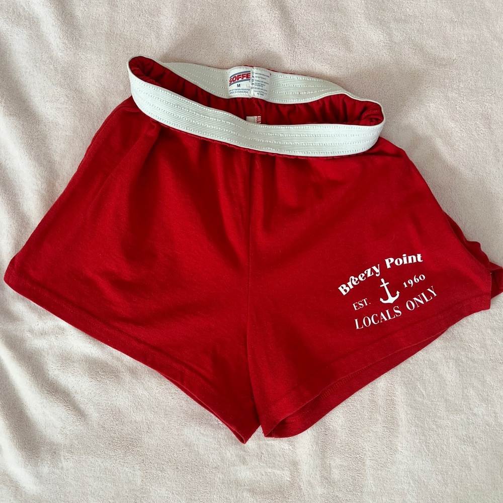 Soffe Size Medium Red Fold Over Summer Shorts Locals Only Breezy Point New York